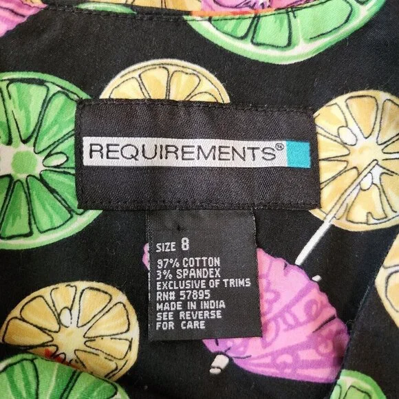 Vintage Requirements Cocktail Umbrella Lemon Lime Novelty Fit Flare Dress 8/S - Picture 7 of 11